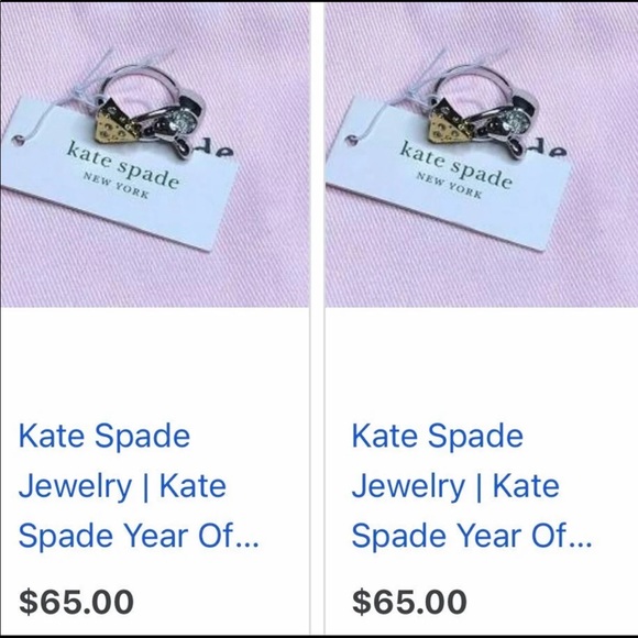 $89 New Kate Spade Year Of Rat & Cheese Ring - Picture 11 of 12